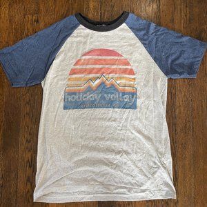 MV Sport Women's Medium Vintage Style Holiday Valley T-Shirt - Raglan Short Slv
